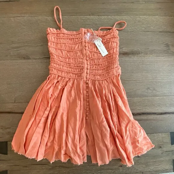 NWT VICI Vintage Havana Rosetta Smocked Frayed Hem Mini Cowgirl Festival Dress