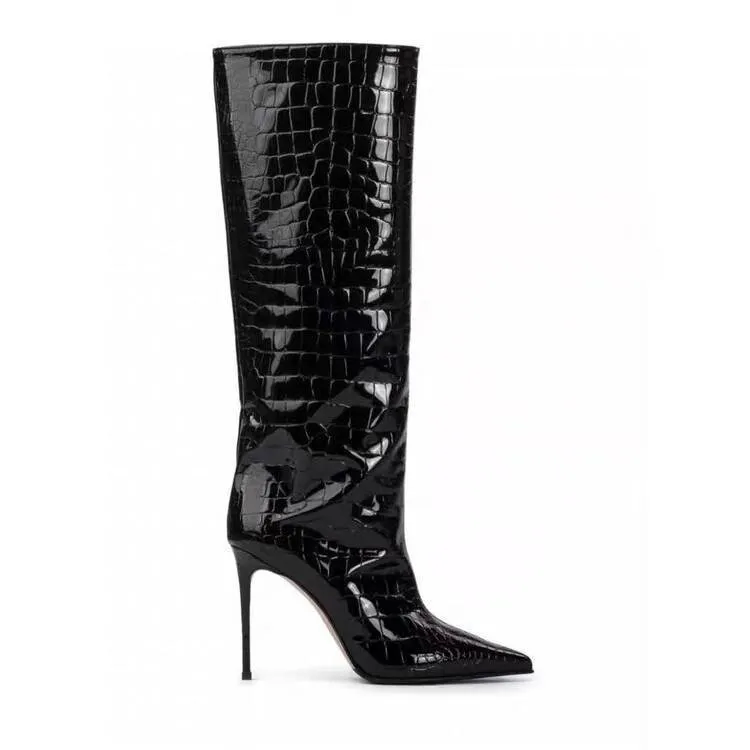Pattern Tube Circumference High Leg Boots