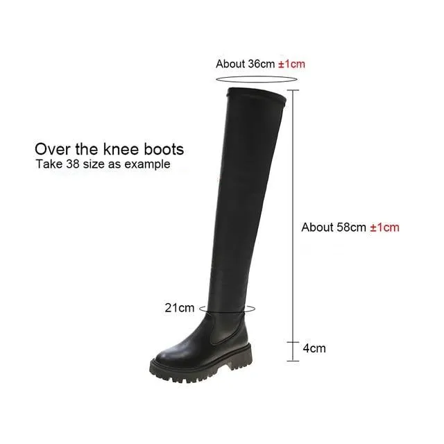 Platform Thigh High Boots Winter