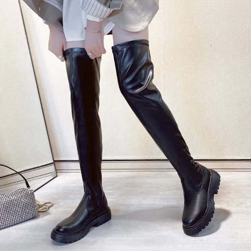 Platform Thigh High Boots Winter