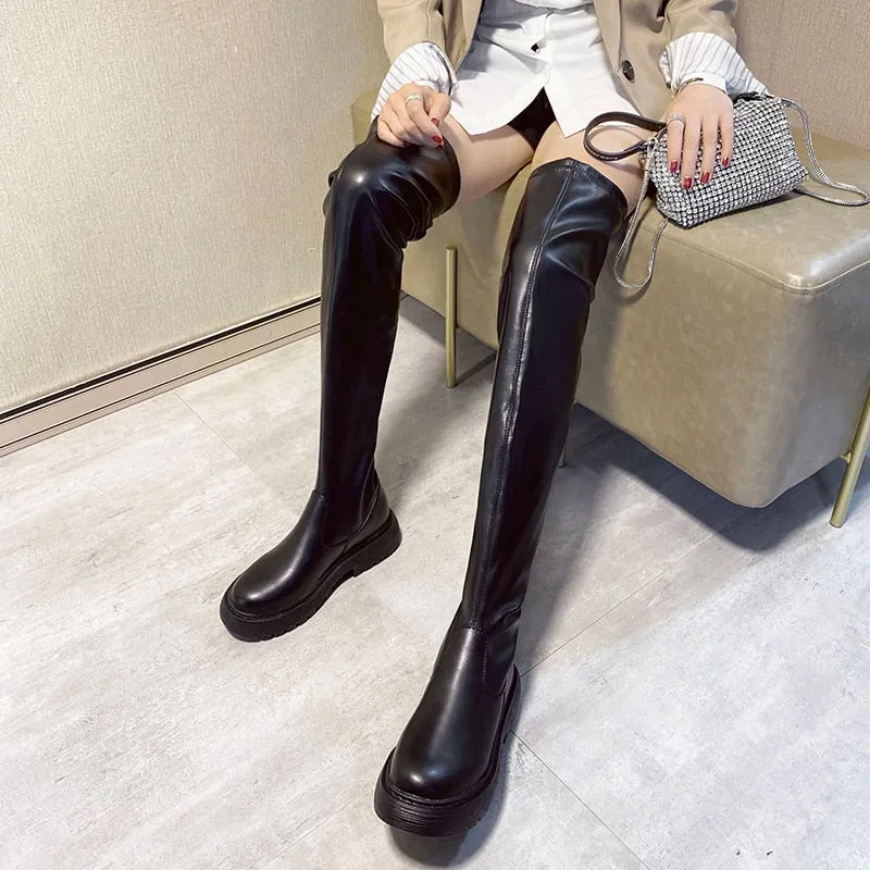 Platform Thigh High Boots Winter