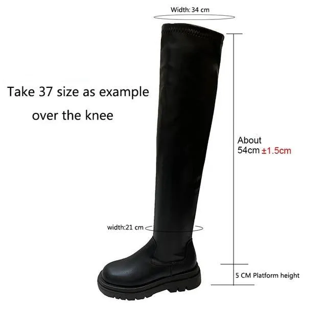Platform Thigh High Boots Winter