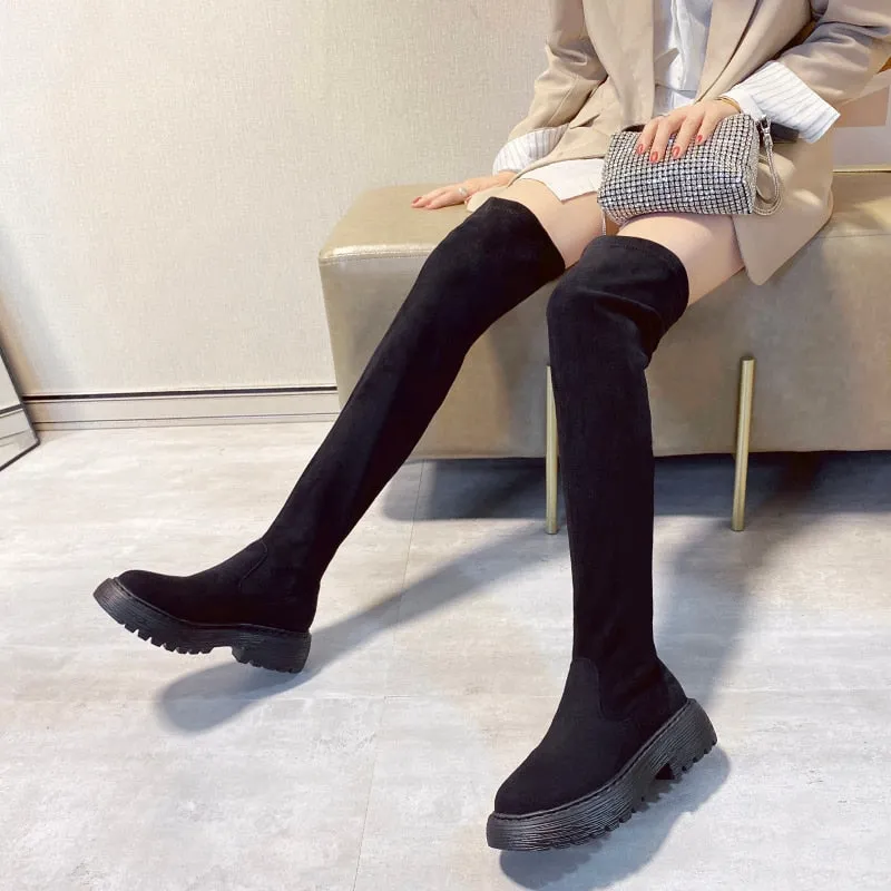 Platform Thigh High Boots Winter