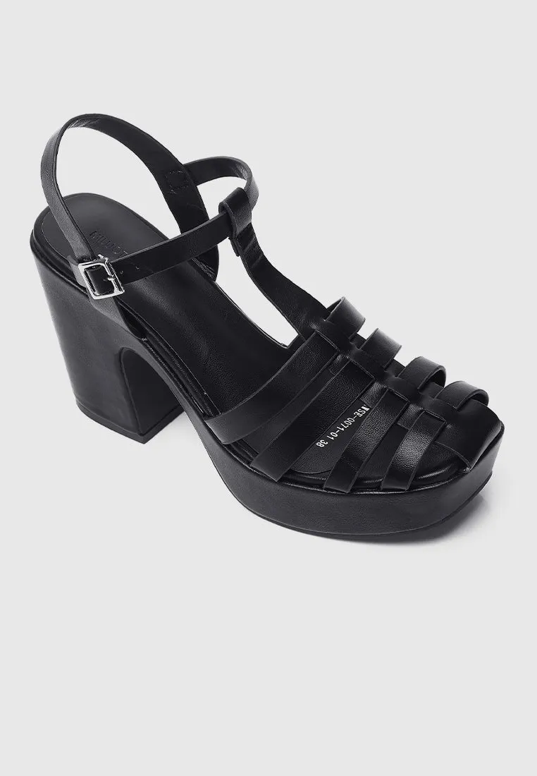 Poppy Platform Sandals (Black)