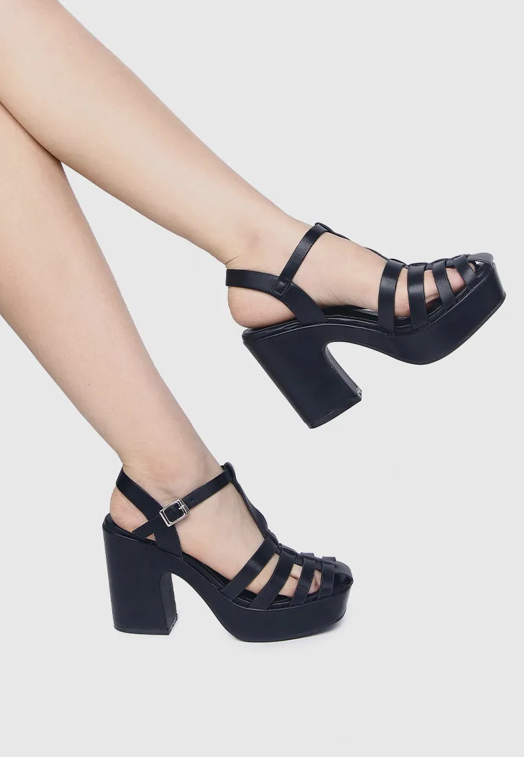 Poppy Platform Sandals (Black)