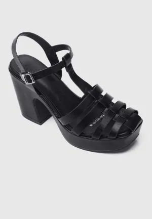 Poppy Platform Sandals (Black)