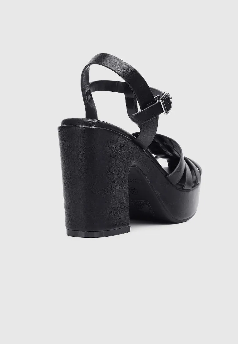 Poppy Platform Sandals (Black)