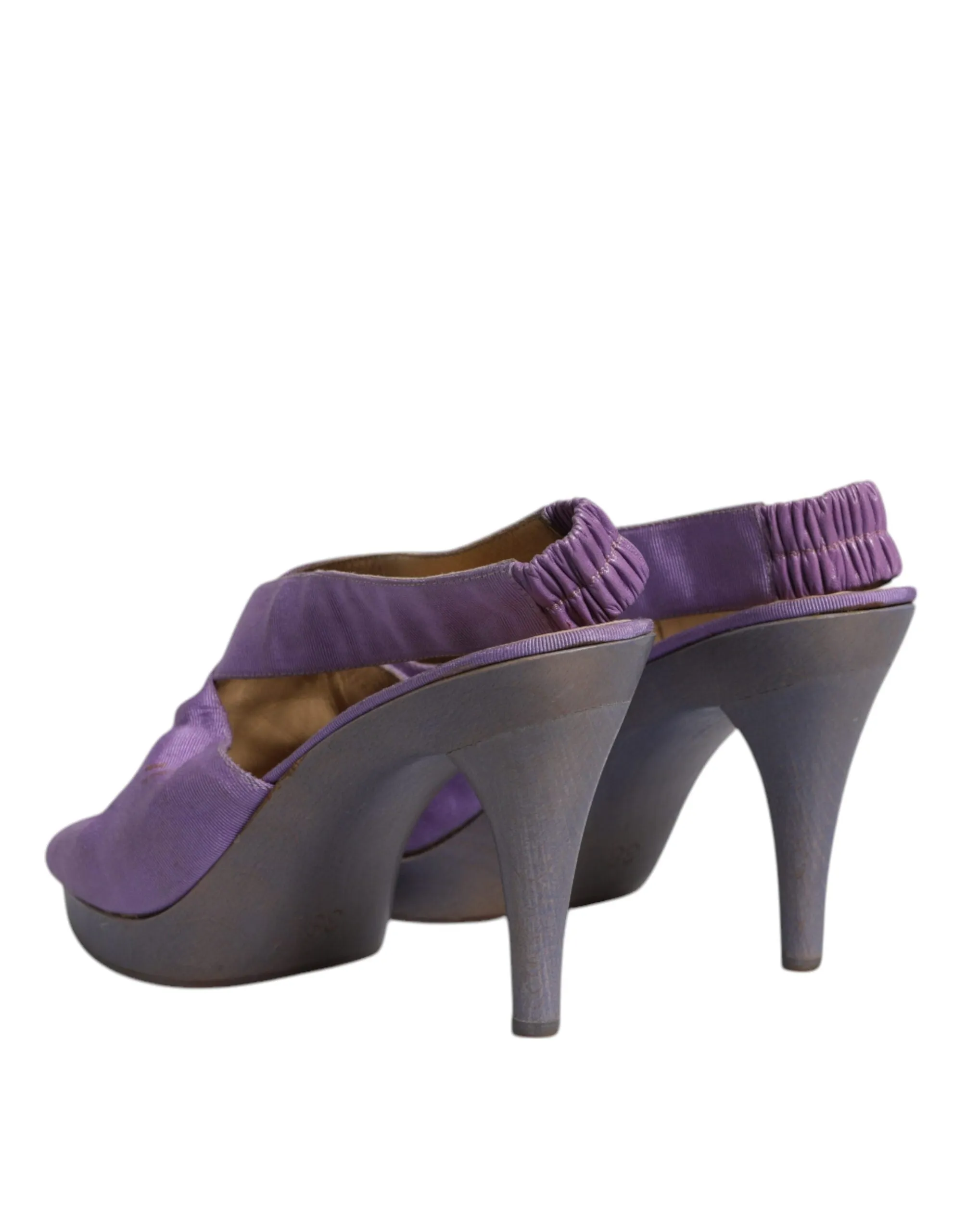 Purple Platform Slingback Heels Sandals Shoes