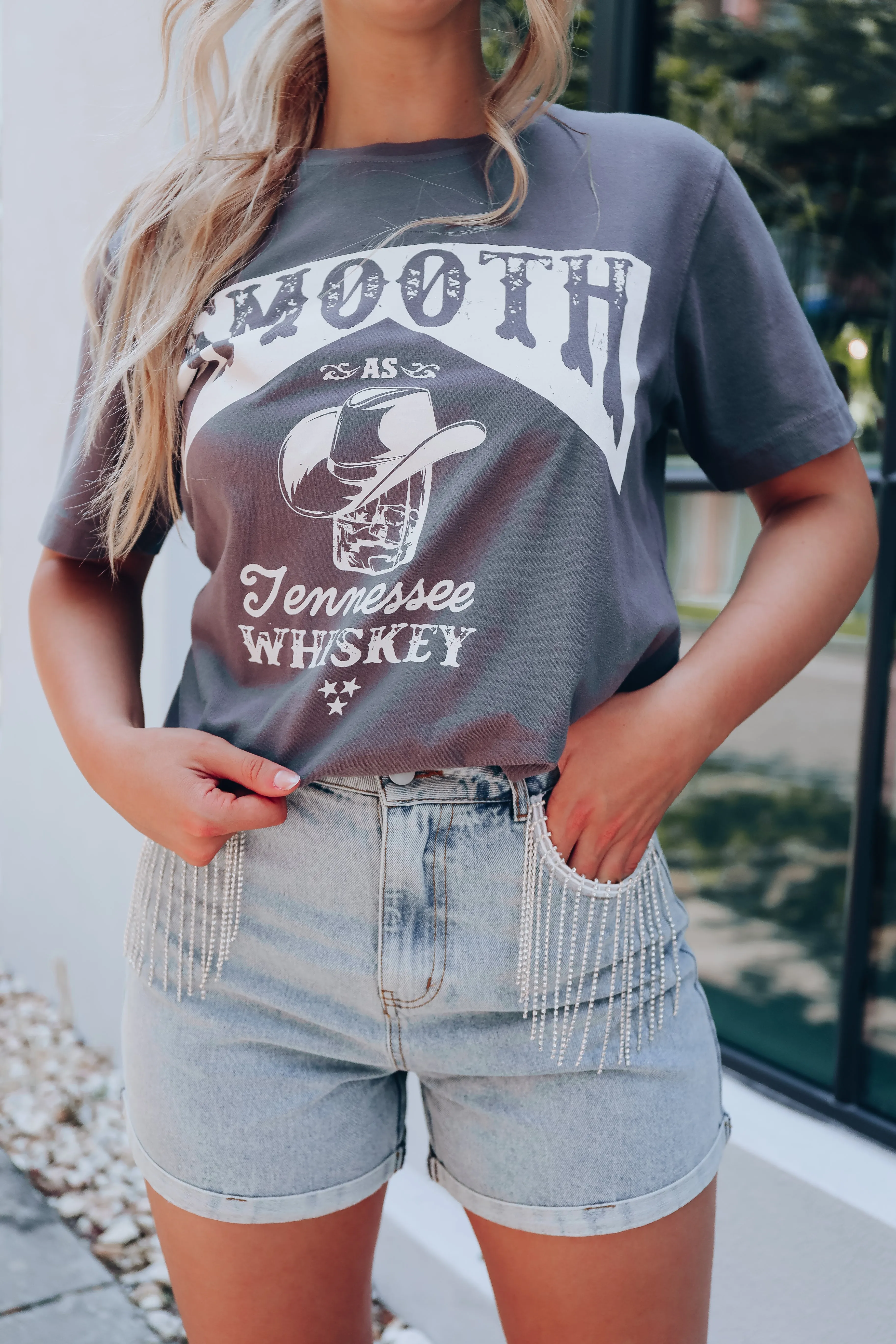 "Smooth As Tennessee Whiskey" Graphic Tee - Charcoal