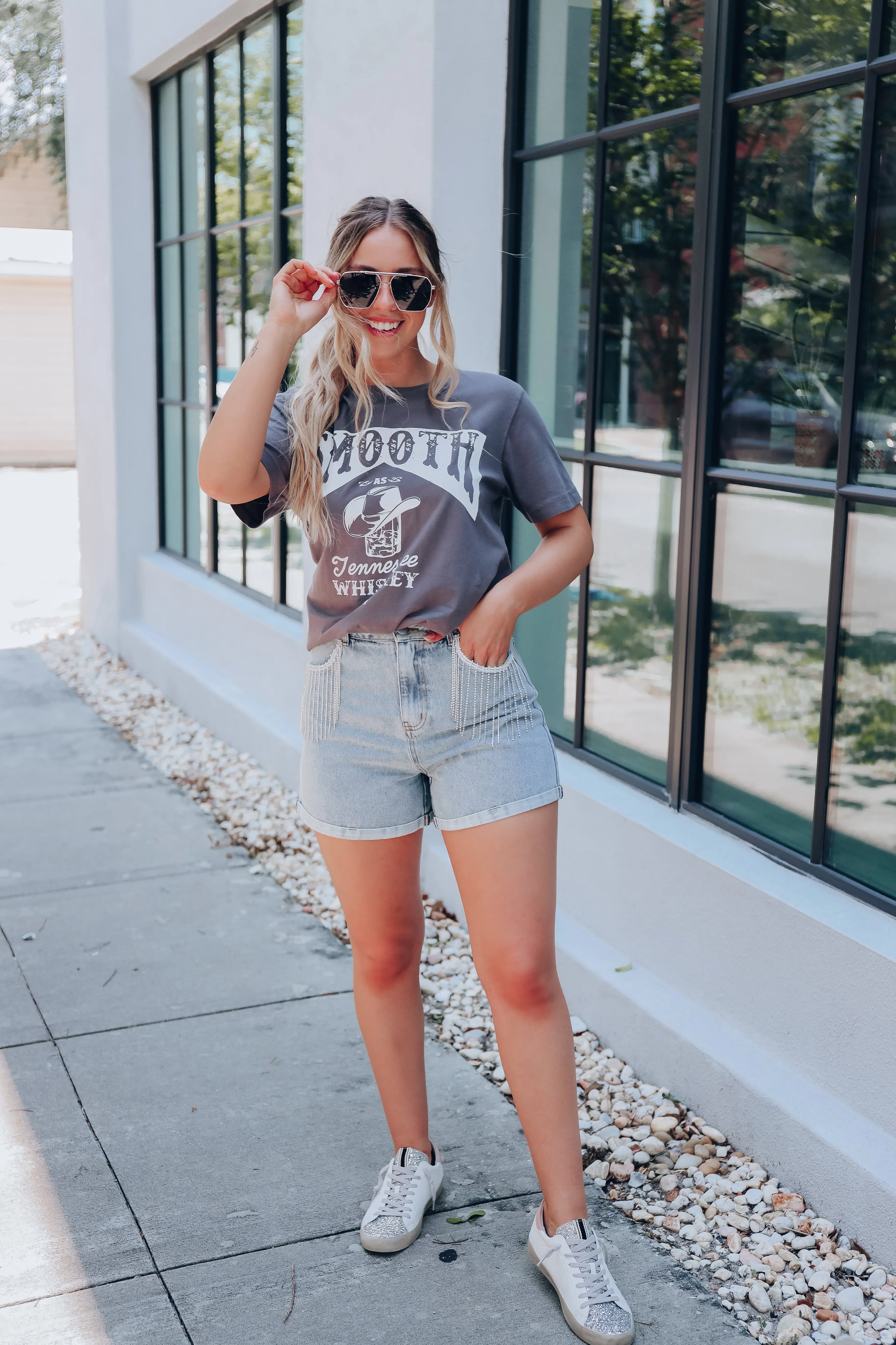 "Smooth As Tennessee Whiskey" Graphic Tee - Charcoal