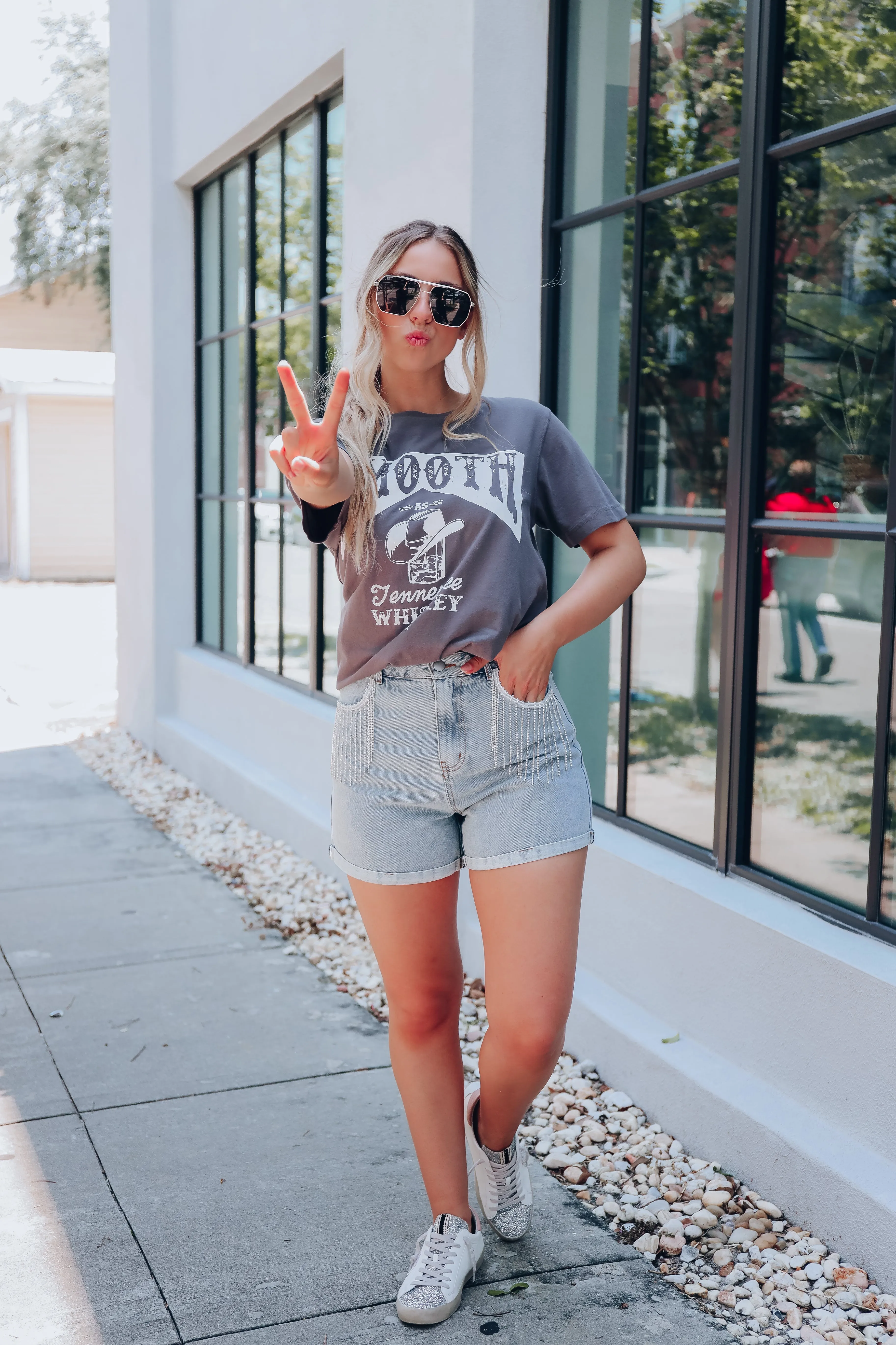 "Smooth As Tennessee Whiskey" Graphic Tee - Charcoal