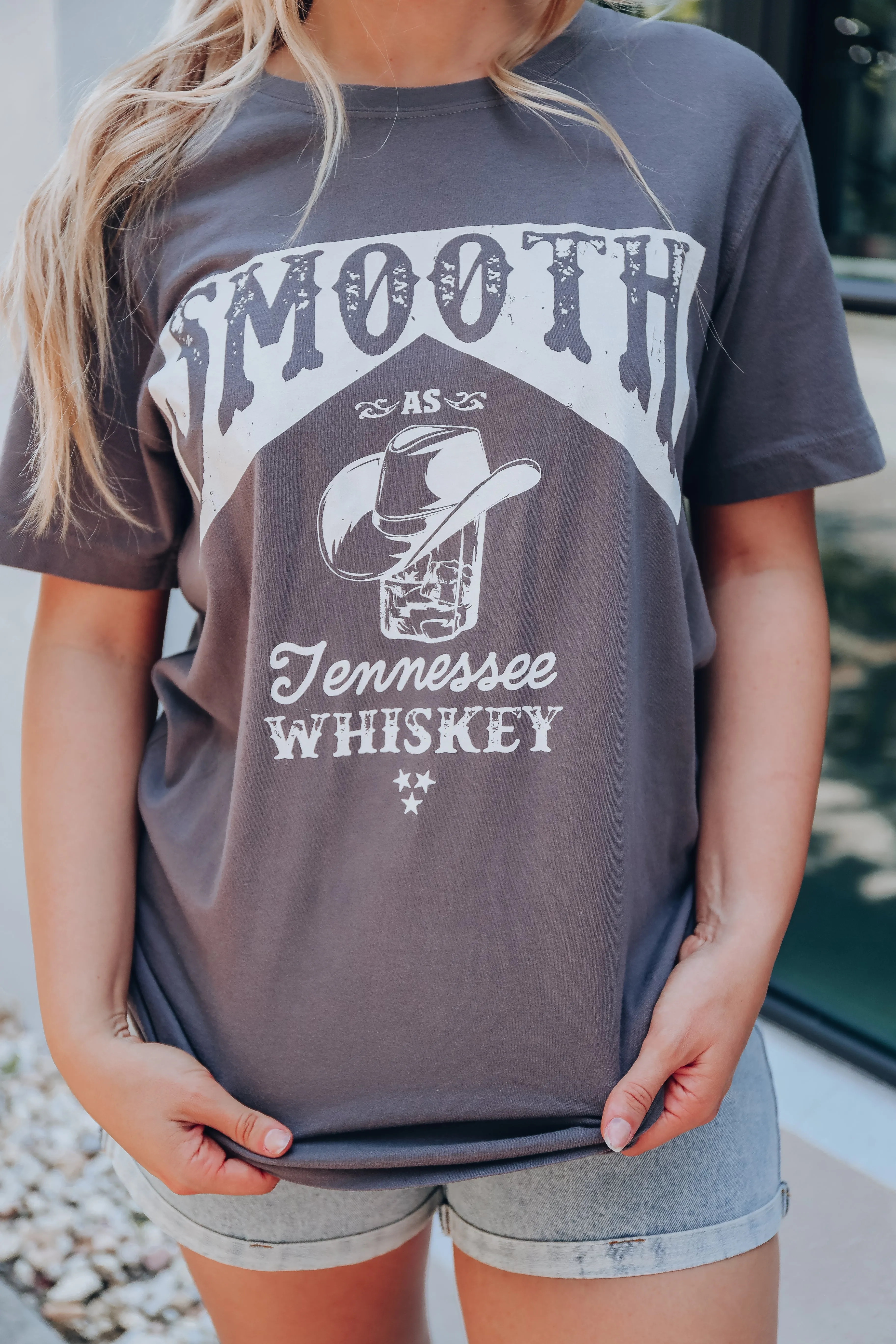 "Smooth As Tennessee Whiskey" Graphic Tee - Charcoal