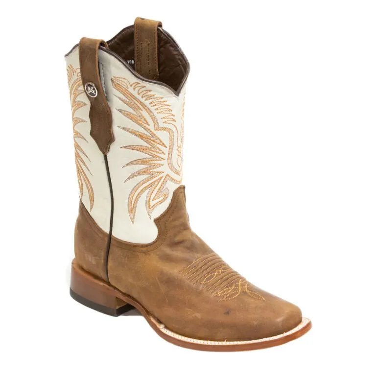 RANCHO SEMENTAL MEN’S Vento Paja Western Boots Whit Bone Top