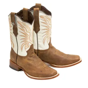 RANCHO SEMENTAL MEN’S Vento Paja Western Boots Whit Bone Top