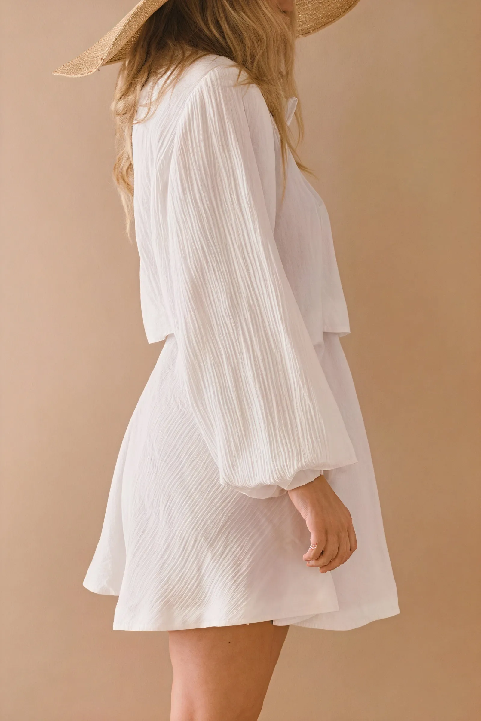 Relaxed Fit Blouse & High-Waisted Shorts Set