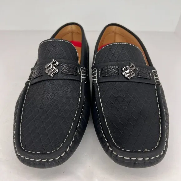 Rocawear Mens Laker Black Faux Leather Comfort Classics Slip On Size 10 Loafers