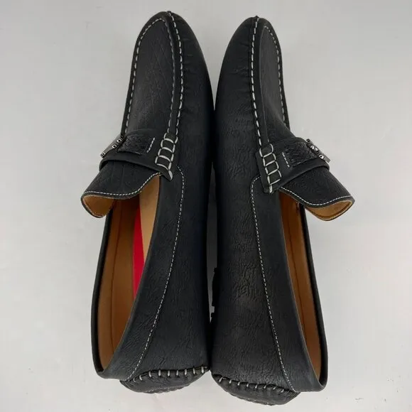 Rocawear Mens Laker Black Faux Leather Comfort Classics Slip On Size 10 Loafers