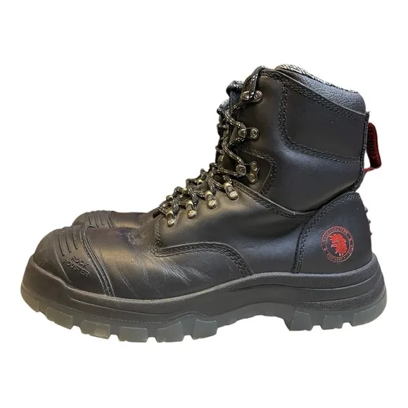 ROCKROOSTER Kimberly/Kensington Black Leather Steel Toe Work Boots Size 12