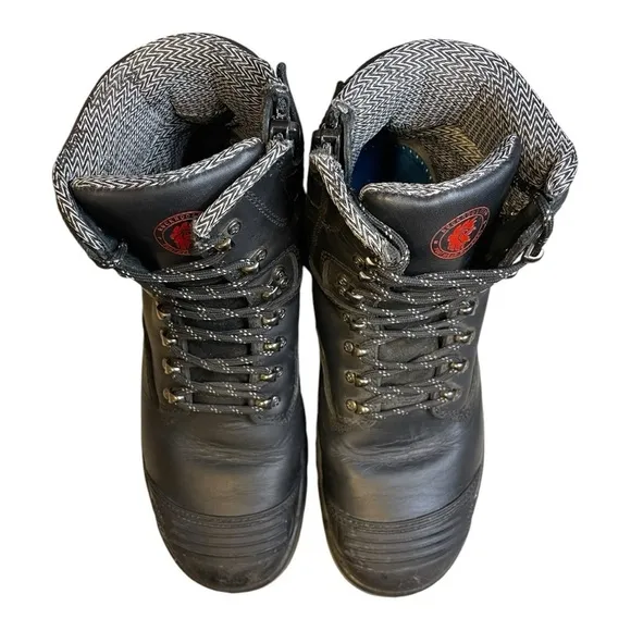 ROCKROOSTER Kimberly/Kensington Black Leather Steel Toe Work Boots Size 12
