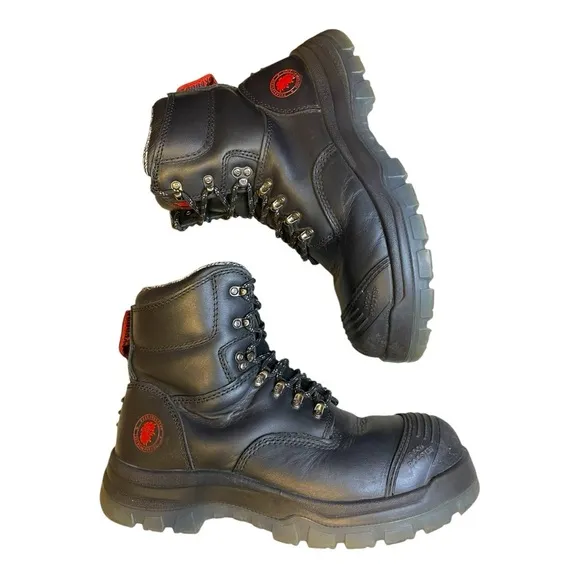 ROCKROOSTER Kimberly/Kensington Black Leather Steel Toe Work Boots Size 12