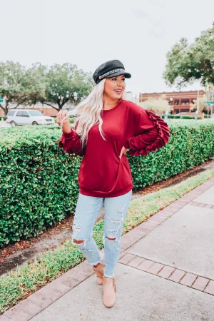 Royal Ruby Ruffled Top