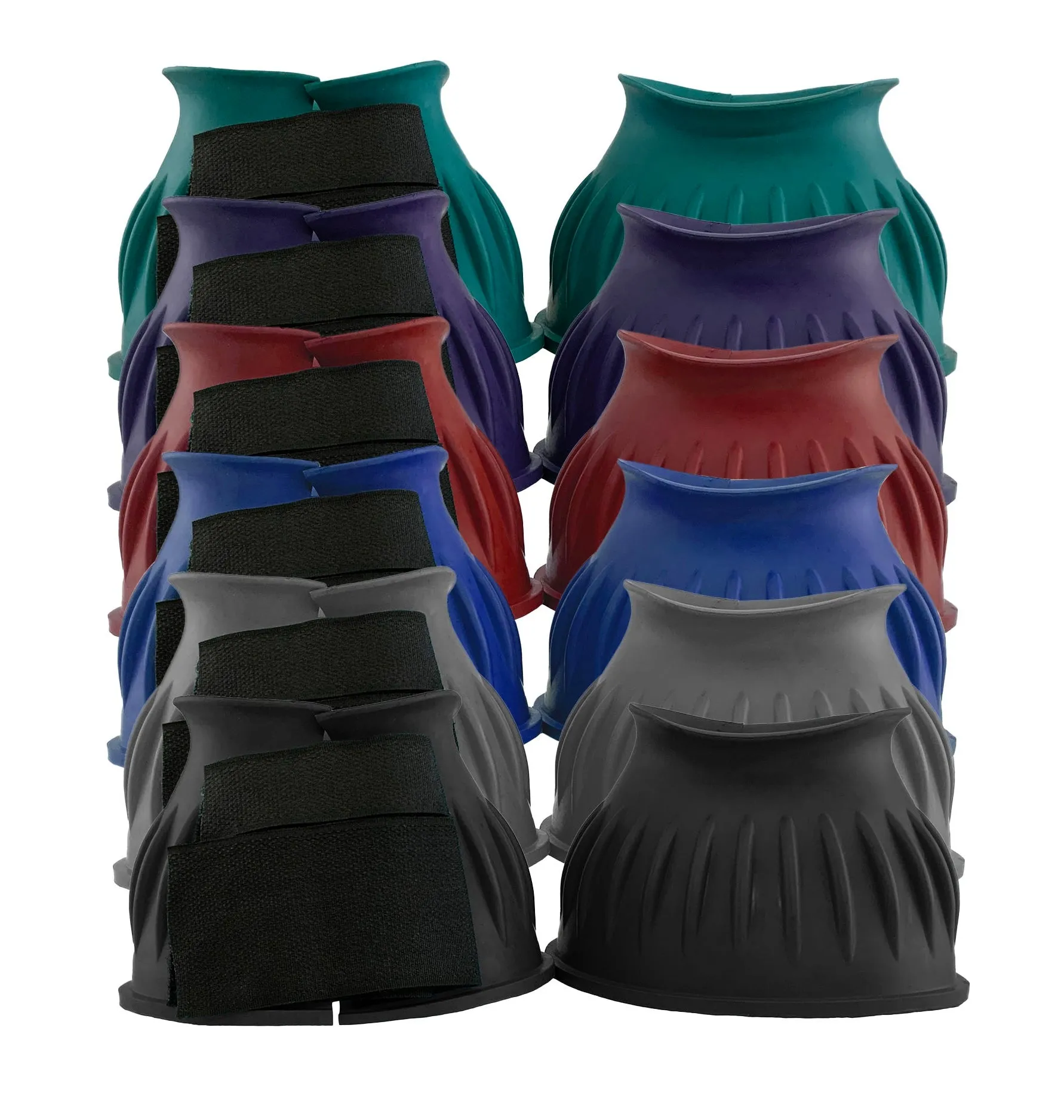 Rubber Bell Boots in various colors with Double Velcro Closure. Medium Size.