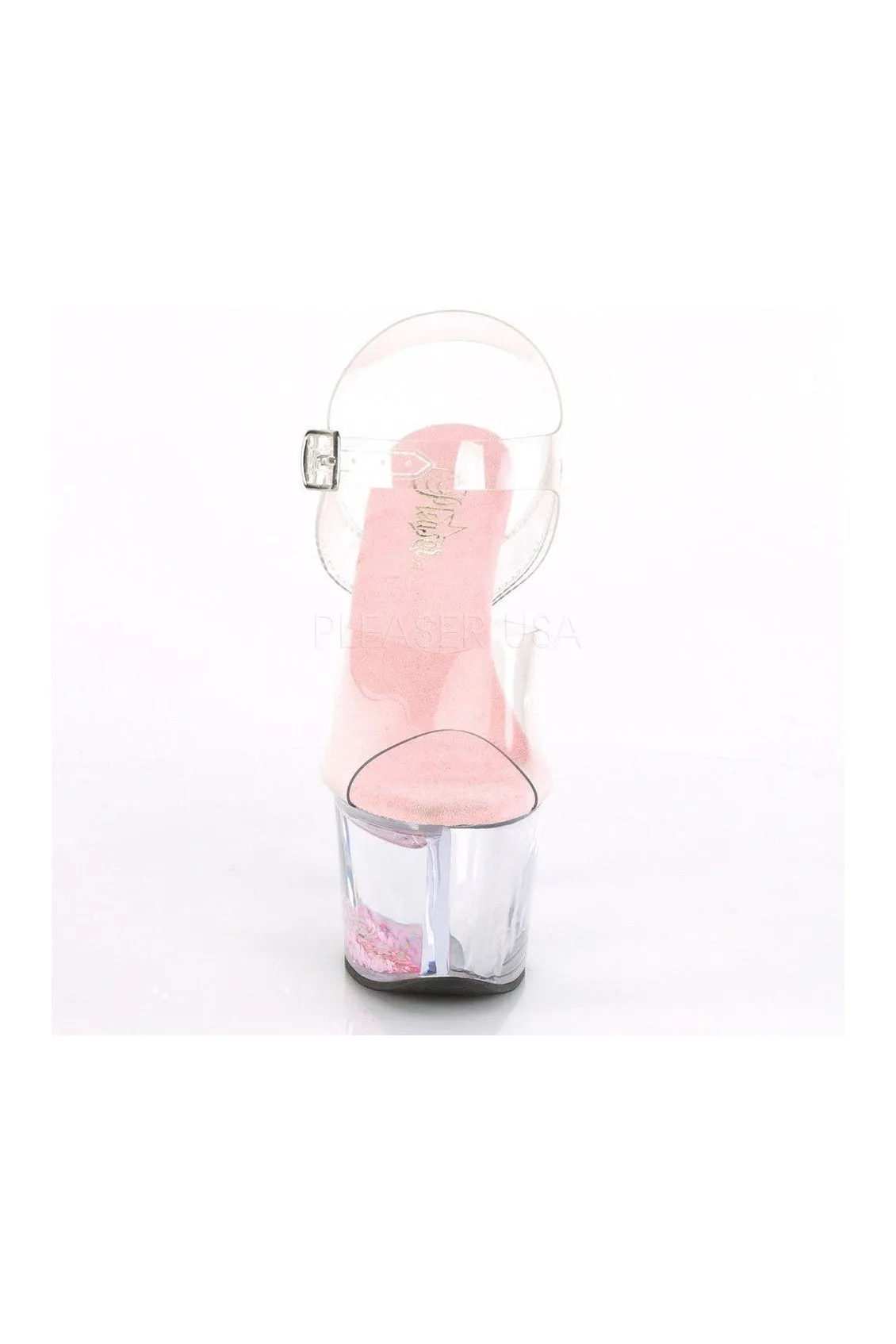 SKY-308WHG Platform Sandal | Clear Vinyl