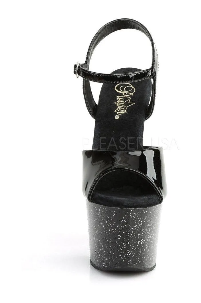 SKY-309MG Platform Sandal  | Black Patent