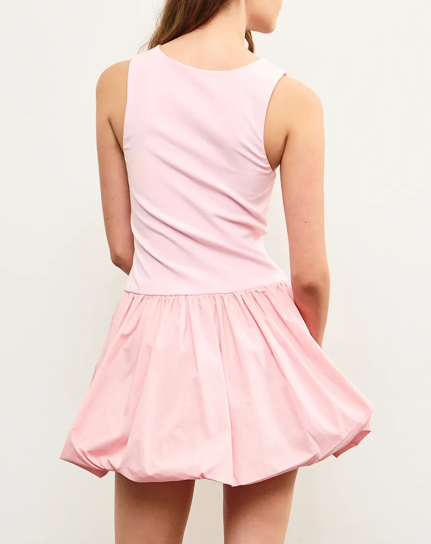 Sleeveless Crew Neck Balloon Hem Mini Dress