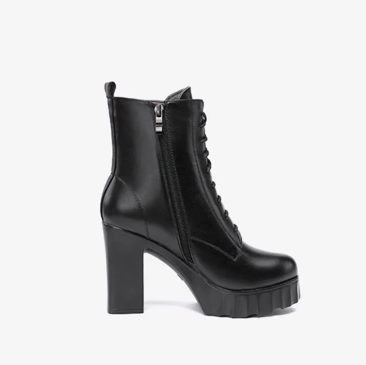 Small Size Chunky High Heel Boots GS39