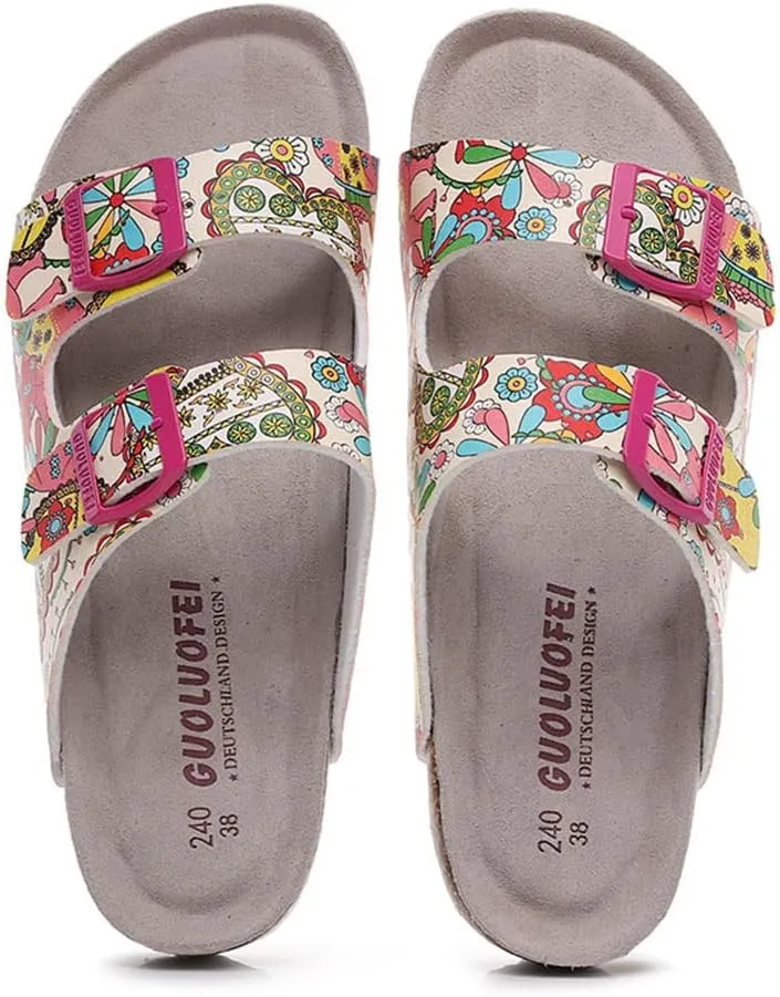 Summer Beach Print Double Buckle Non-Slip Clogs Slippers