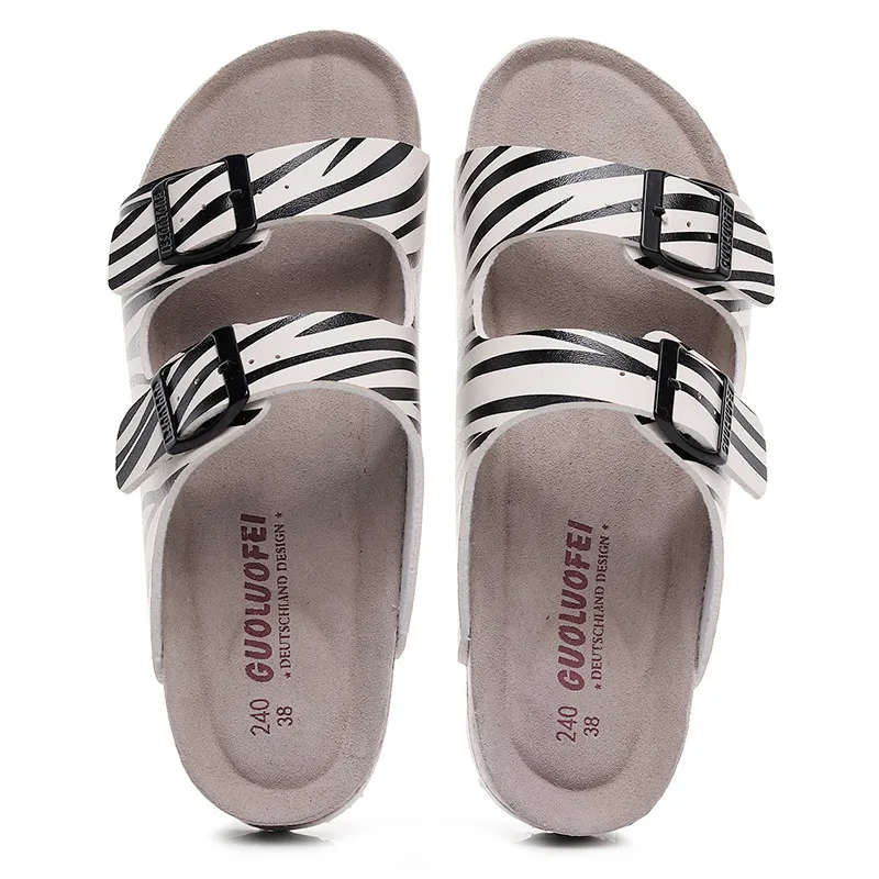 Summer Beach Print Double Buckle Non-Slip Clogs Slippers