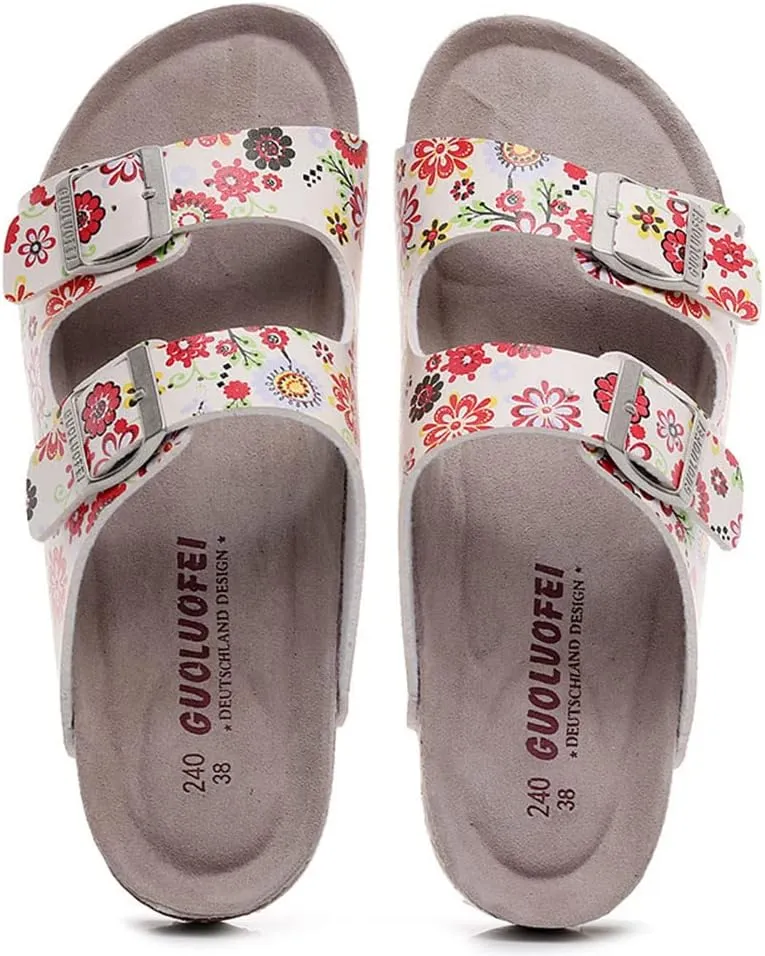 Summer Beach Print Double Buckle Non-Slip Clogs Slippers