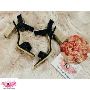 Take A Stand Black Wedge Sandals