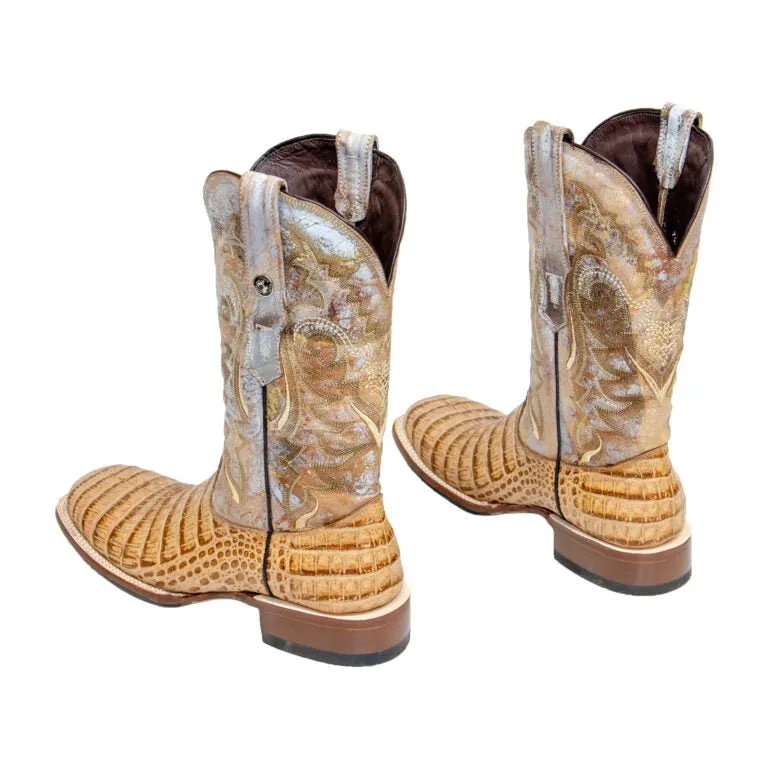 TANNER MARK MEN'S Caiman Belly Orix Western Boots Whit Hybrid Sole