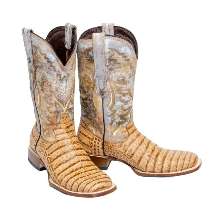 TANNER MARK MEN'S Caiman Belly Orix Western Boots Whit Hybrid Sole