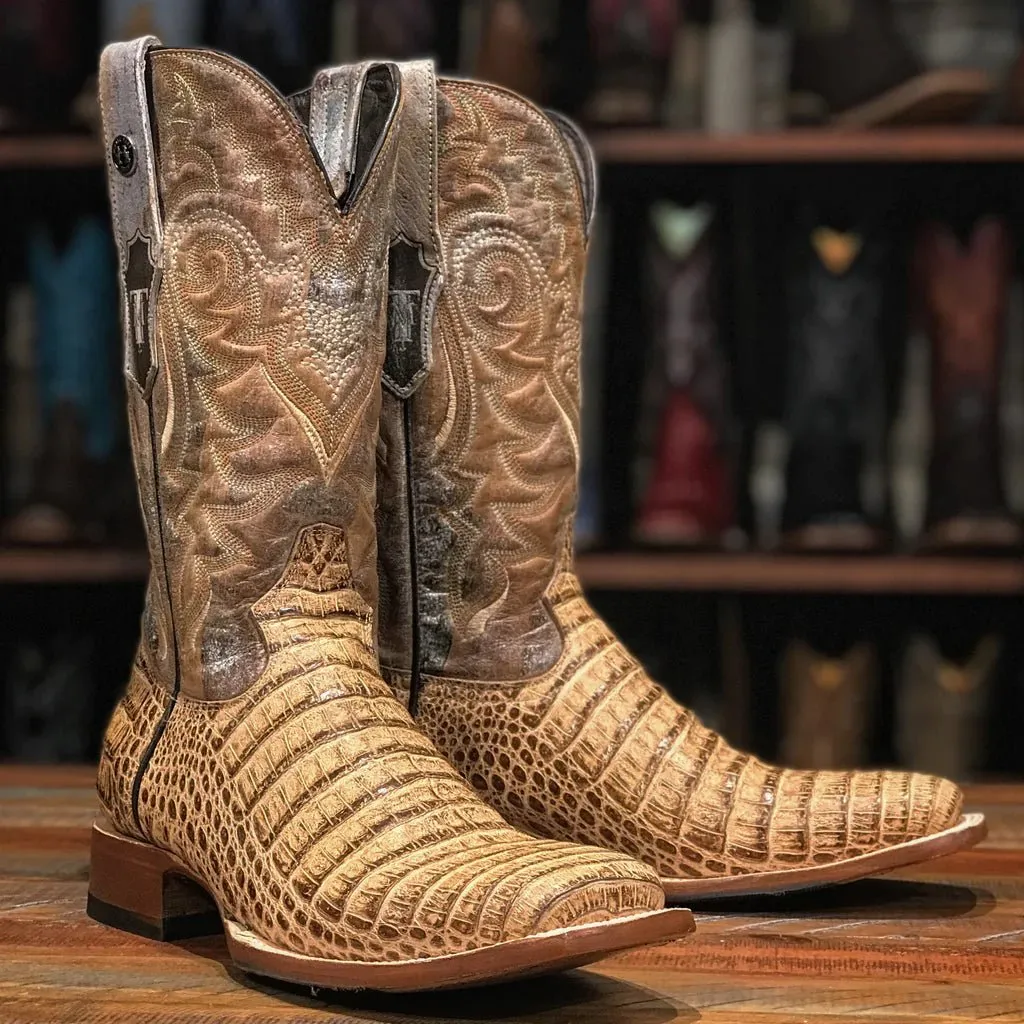 TANNER MARK MEN'S Caiman Belly Orix Western Boots Whit Hybrid Sole