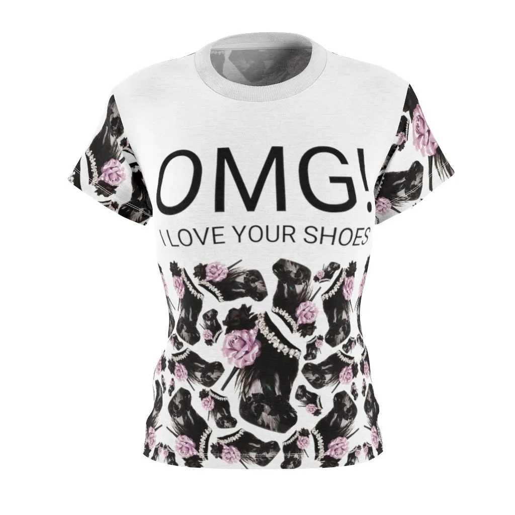 Tee 'Lilac feathers boots'