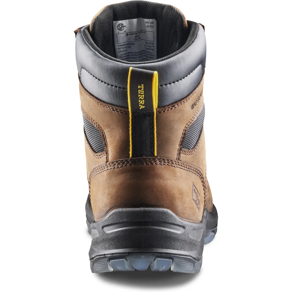 Terra Men's Byrne 6" Comp Toe WP Safety Work Boot- Brown- 839BDB