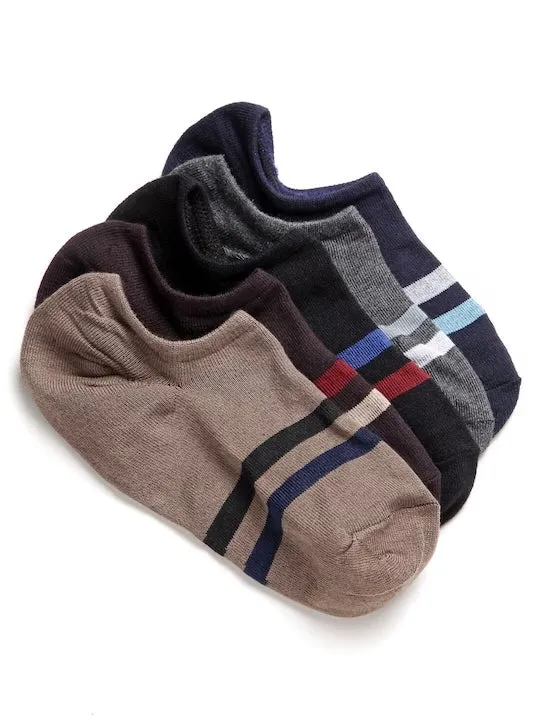 Texlon Men's Solid Cotton Low Cut Loafer Socks (Free Size) (Multi-Coloured) - Pack Of 5 Pair