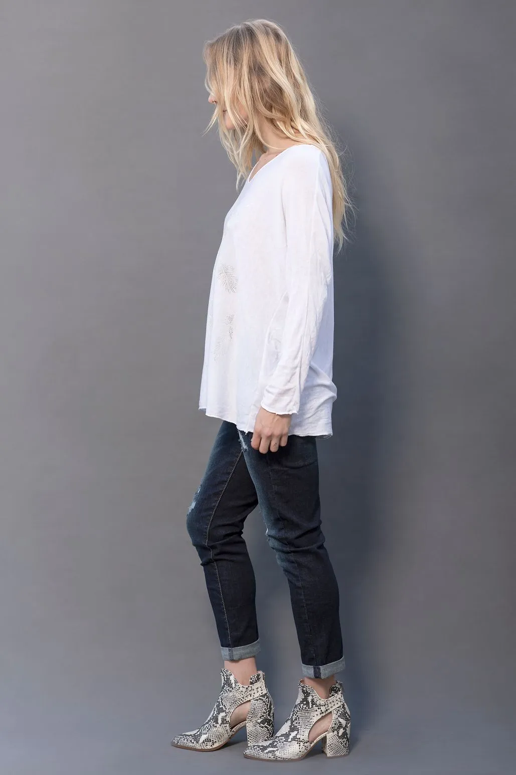 The Bailey Long Sleeve Tee, White