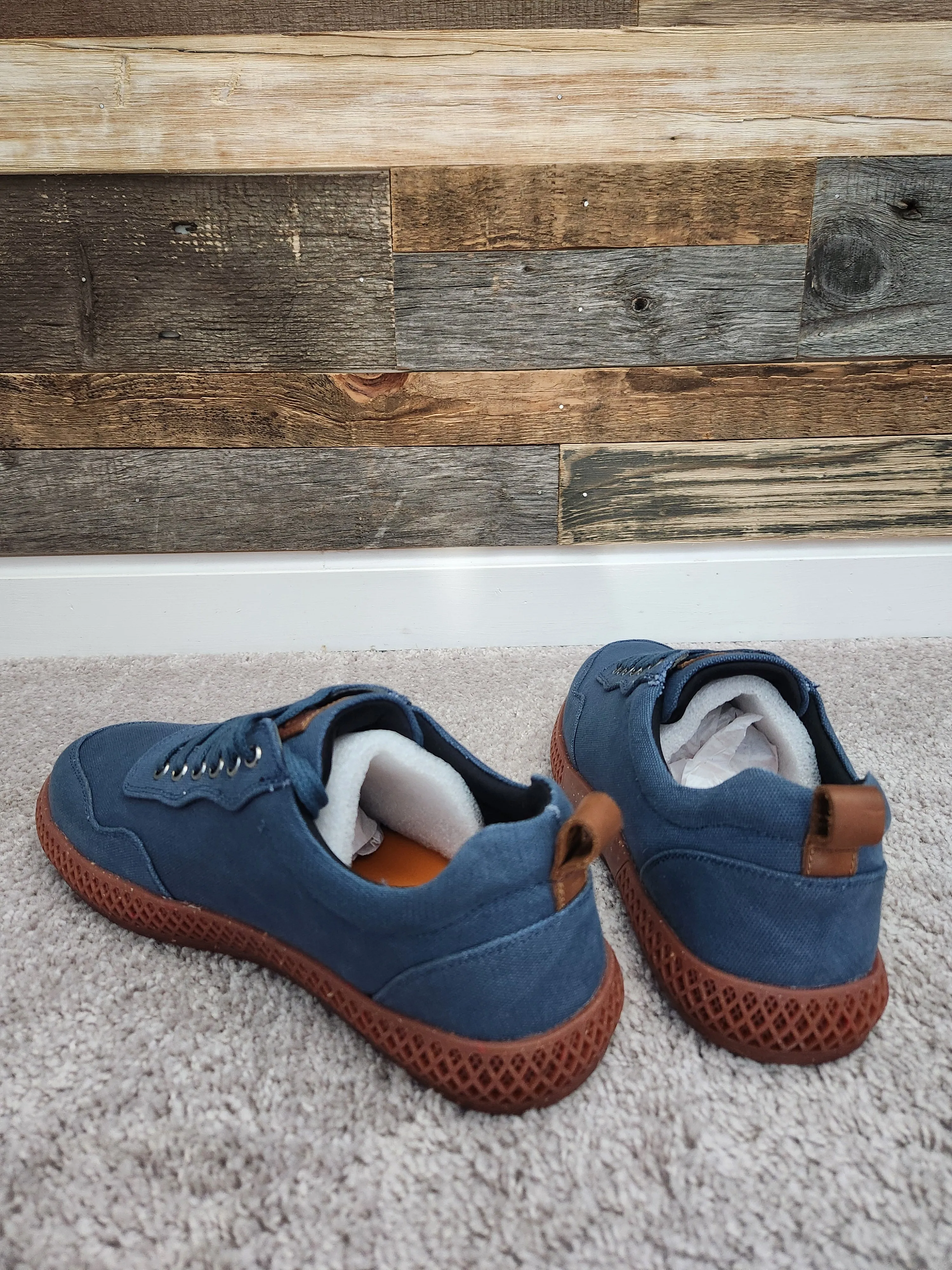 THOMAS & VINE Men's Navy Kemp Textile Lace-Up Sneakers | Recycled Rubber Sole | US Size 10