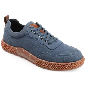 THOMAS & VINE Men's Navy Kemp Textile Lace-Up Sneakers | Recycled Rubber Sole | US Size 10