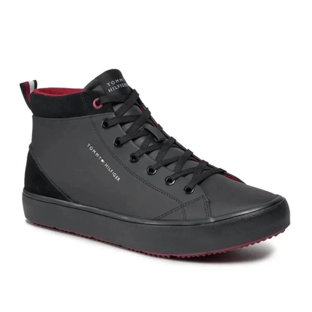 Tommy Hilfiger TH Hi Vulc Cleat LTH Mix Sneaker Men - BLKBLK