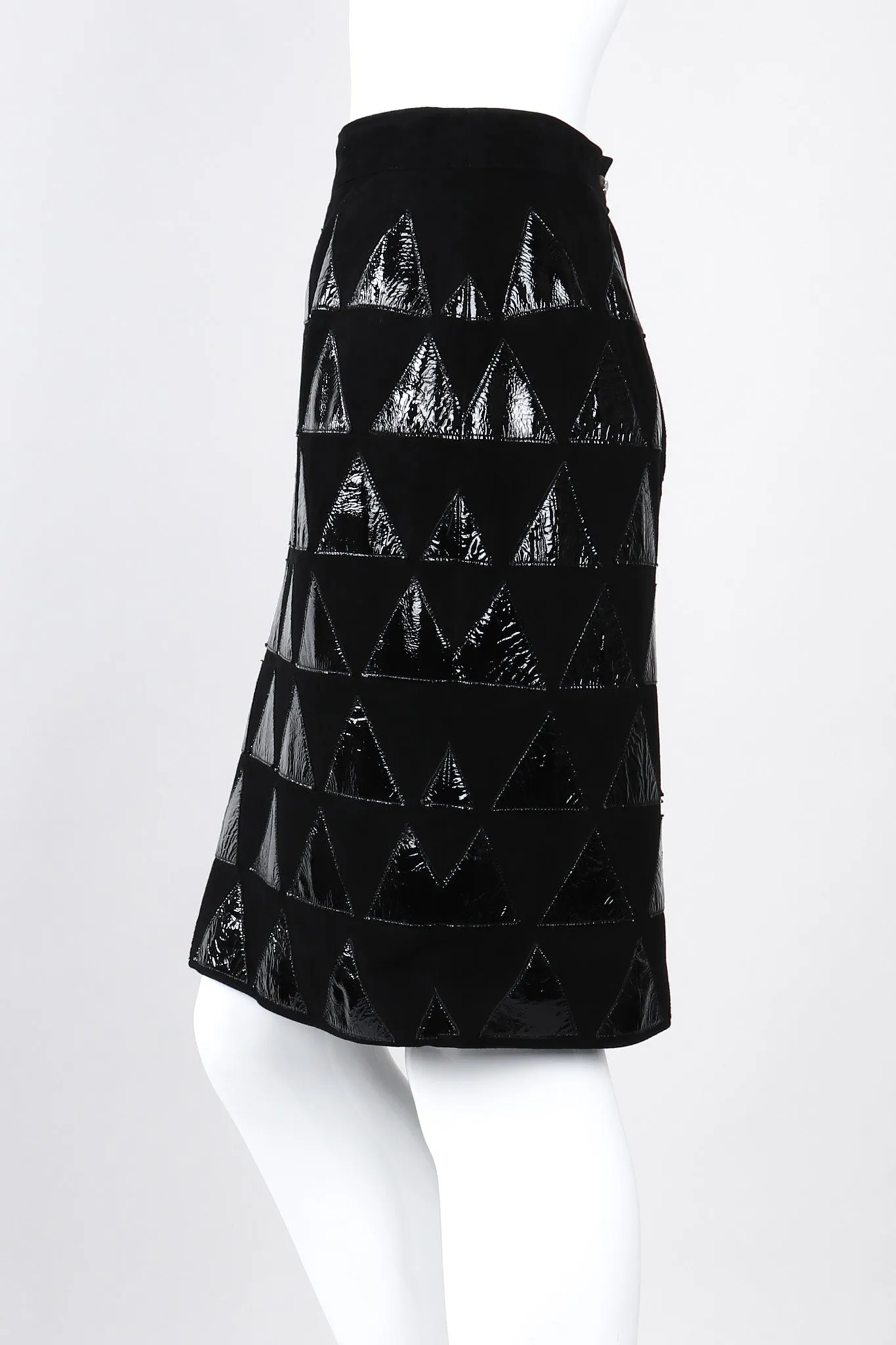Triangle Appliqué Suede Skirt