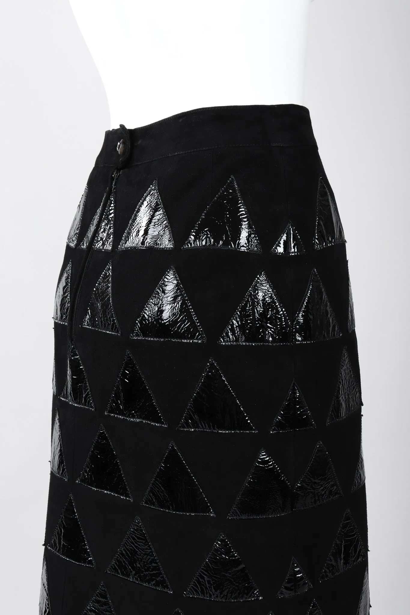 Triangle Appliqué Suede Skirt