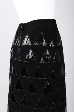 Triangle Appliqué Suede Skirt