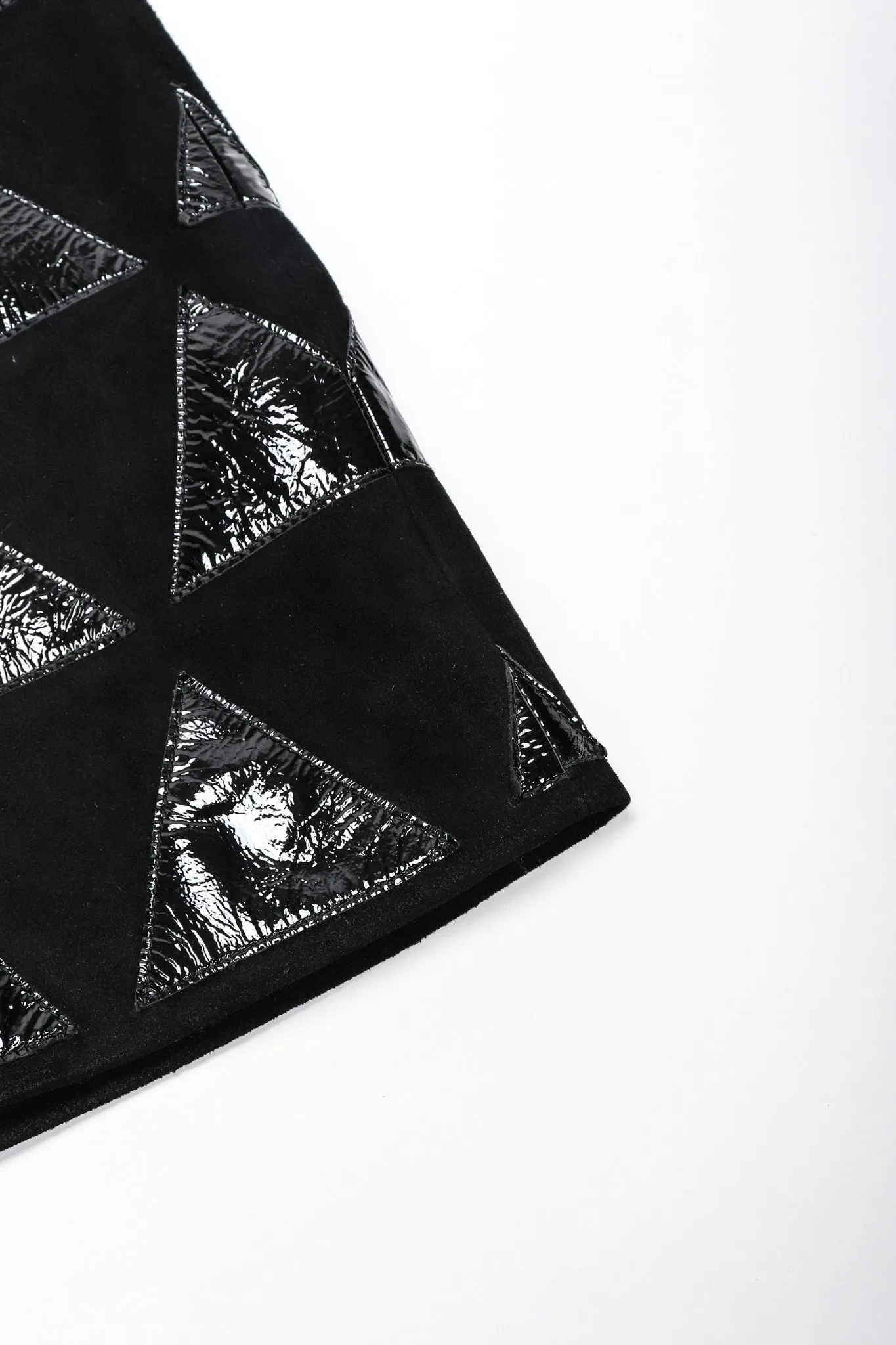 Triangle Appliqué Suede Skirt