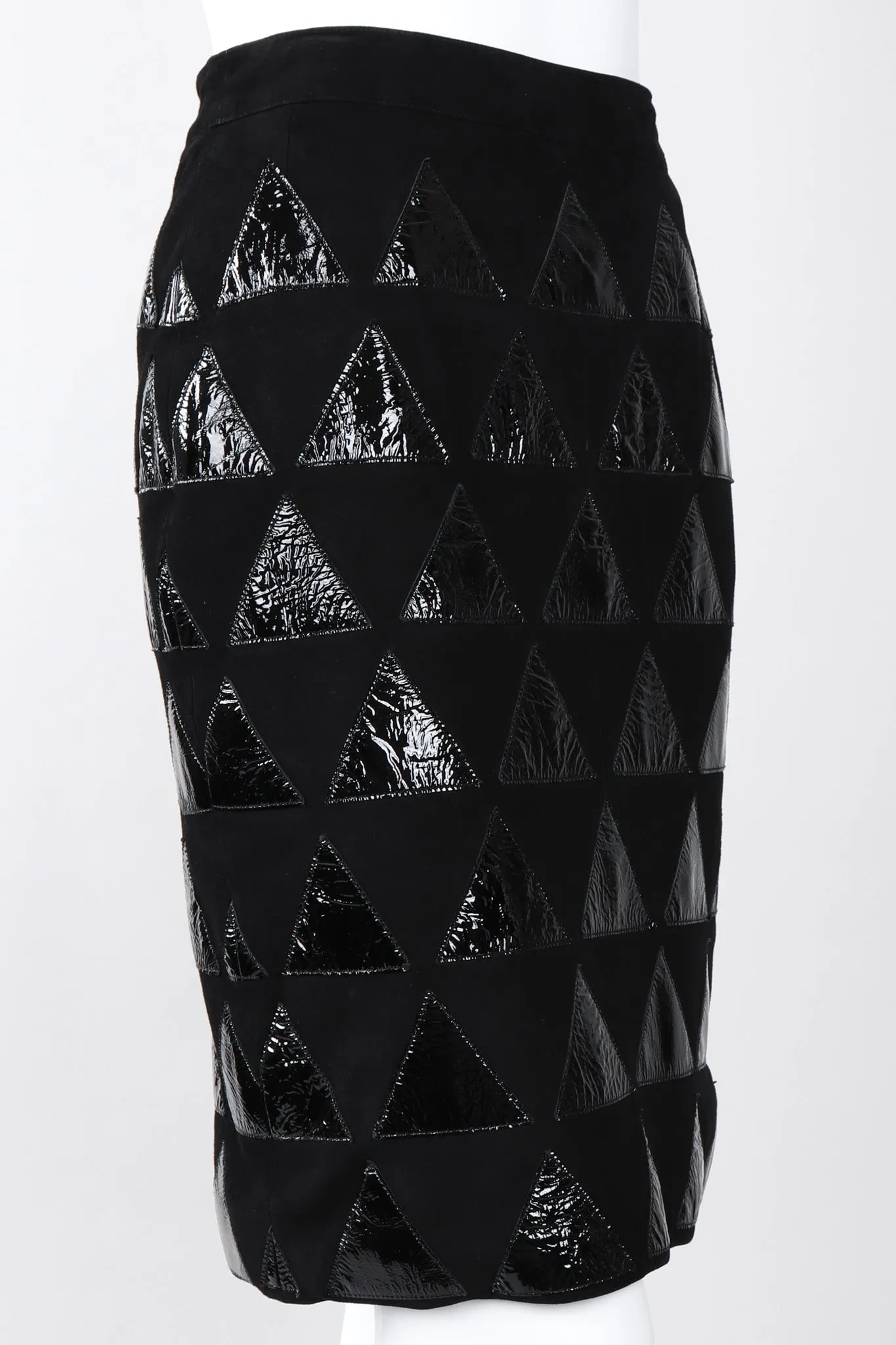 Triangle Appliqué Suede Skirt