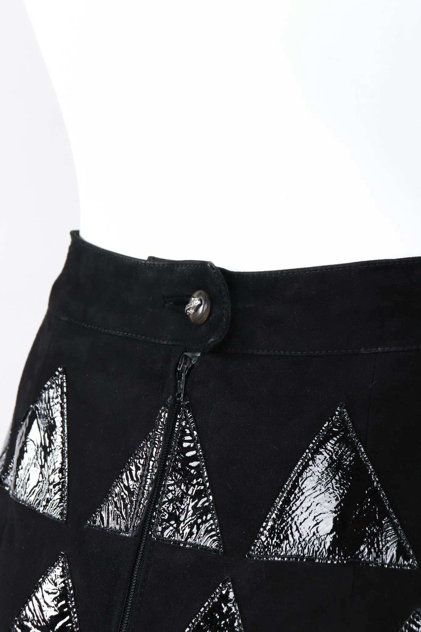 Triangle Appliqué Suede Skirt